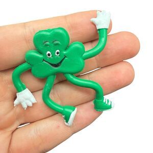 Vintage Hallmark Plastic Pin St Patricks IRISH Shamrock Clover Leprechaun